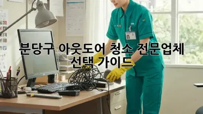 분당구 아웃도어 청소 전문업체 선택 가이드